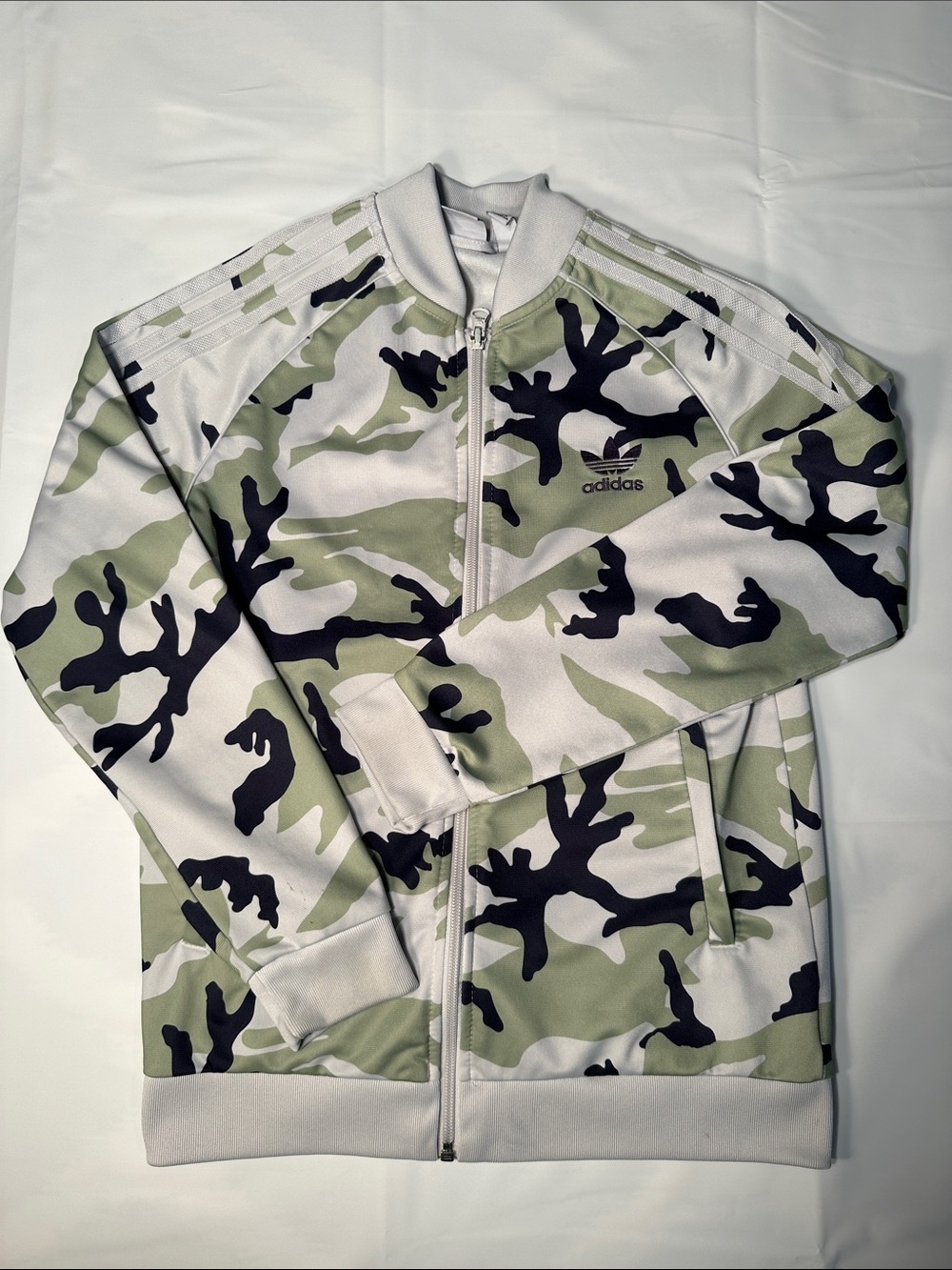 adidas Kids Camo Track Jacket - Olive Green & Black